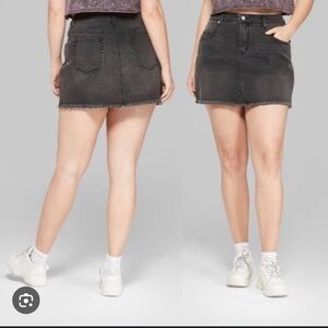Black Denim Mini Skirt